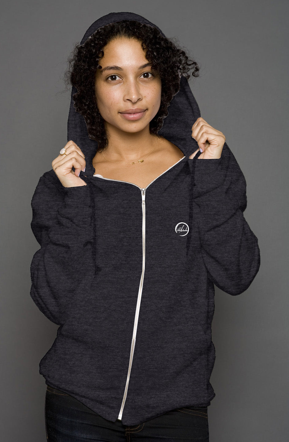 Core unisex heather zip hoody